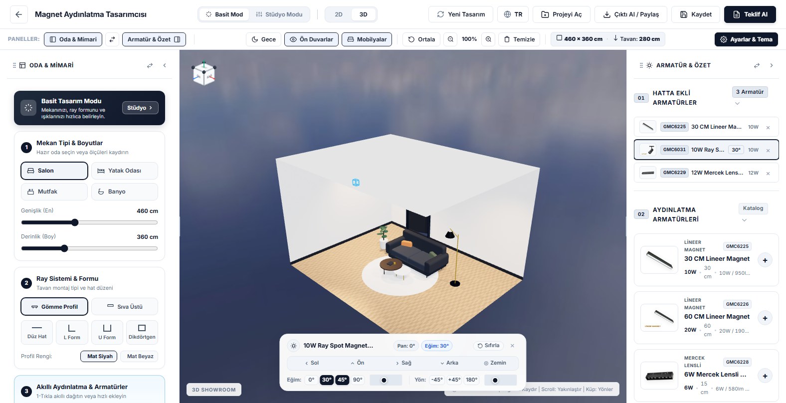 3D Ray Aydınlatma Tasarımcısı Mockup